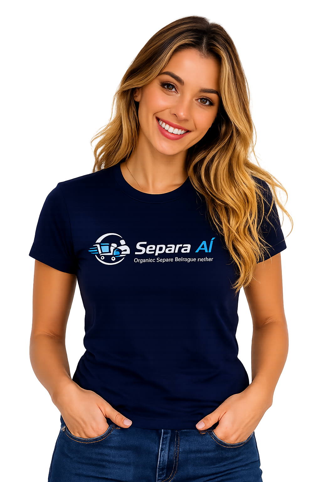 Modelo sem fundo sobreposto na hero representando produtividade da equipe